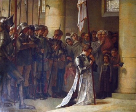 Jeanne d'Arc priant dans l'église de Sèvres