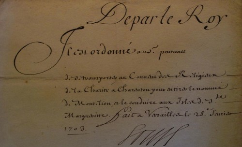 Lettre de Cachet de 1703