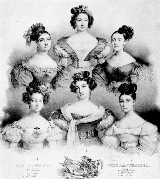 Les premières ballerines de l'Opéra Garnier-Lise Noblet, Marie Taglioni, Constance Julia, Alexis Dupont, Amélie Legallois, Pauline Montessu